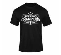 Liverpool Champions T Shirt 1 Gifts Men Women Kids Football Scousers Shirt 2025, Liverpool Top, Champions Tee Celebration Winners Gift For Him Her boys - Black 5-6 Years