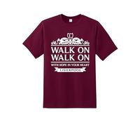 Liverpool Champions T-Shirt Walk On Adult - Premier League Winners Celebration Tee for Scousers | Quality Printed Unisex Fan for Him | Football Shirt Match Day Supporters Apparel Wine