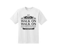 Liverpool Champions T-Shirt Walk On Adult - Premier League Winners Celebration Tee for Scousers | Quality Printed Unisex Fan for Him | Football Shirt Match Day Supporters Apparel White