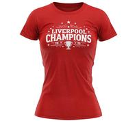 Liverpool Champions Womens T Shirt 2025 Football Scousers Celebration Winners Tee for Her Mum Sister, M, Red