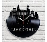 Liverpool City Vinyl Record Wall Clock Art Home Decor Vinyl Clock Vintage Wall Art The Best Gifts for Him or Her(Size:12inch Color:Black)