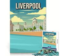 Liverpool Cityscape Jigsaw Puzzles 1000 Piece for Teenagers Sharp Memory Soothing Downtime Neat Edges Nice Gift size 38x26cm