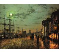 Liverpool Docks at Night - John Atkinson Grimshaw 1000 Piece Jigsaw Puzzle