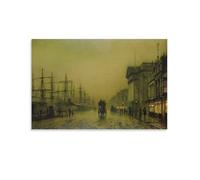 Liverpool Docks Customs House And Salthouse Docks, Liverpool By John_Atkinson_Grimshaw Wall Art Prints Poster Artworks Canvas Poster Wall Art Prints Home Modern Decor 12x18inch(30x45cm)