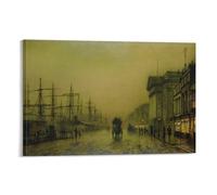 Liverpool Docks Customs House And Salthouse Docks, Liverpool By John_Atkinson_Grimshaw Wall Art Prints Poster Home Decor Poster Wall Art Hanging Picture Print Decorative Painting Posters 12x18inch(30x