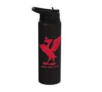 Liverpool England Est. 1207 Colossal Liver Bird Aged Red Stainless Steel Insulated Water Bottle