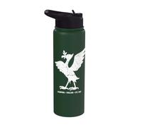 Liverpool England Est. 1207 Colossal Liver Bird Aged White Stainless Steel Insulated Water Bottle