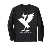 Liverpool England Est. 1207 Colossal Liver Bird White Print Long Sleeve T-Shirt