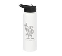 Liverpool England Est. 1207 Colossal Liverbird Grey Aged Stainless Steel Insulated Water Bottle