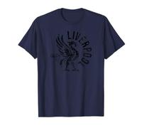 Liverpool England Est. 1207 Round Black Distressed Print T-Shirt
