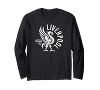 Liverpool England Est. 1207 Round White Distressed Print Long Sleeve T-Shirt