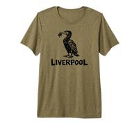 Liverpool England Liverbird Zine Ink Black Print Premium T-Shirt
