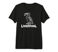Liverpool England Liverbird Zine Ink White Print Premium T-Shirt