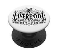Liverpool England Ornate Black Print PopSockets Adhesive PopGrip