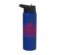 Liverpool England Ornate Red Print Stainless Steel Insulated Water Bottle