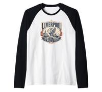 Liverpool England The World in One City Harbor Scene Raglan Baseball Tee
