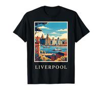 Liverpool England Waterfront Skyline Travel Design T-Shirt