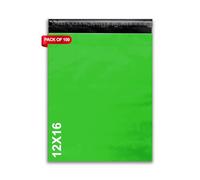 LIVERPOOL ENTERPRISES LTD 100 Pcs Green Parcel Bags - Tamper-Proof Self-Seal Mailing & Postage Bag for Shipping, Packaging & Delivery - Size 12x16 Inches