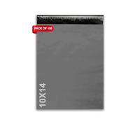 LIVERPOOL ENTERPRISES LTD 100 Pcs Grey Parcel Bags - Tamper-Proof Self-Seal Mailing & Postage Bag for Shipping, Packaging & Delivery - Size 10x14 Inches