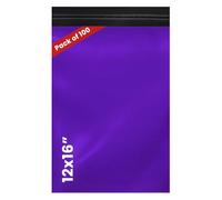 LIVERPOOL ENTERPRISES LTD 100 Pcs Purple Parcel Bags - Tamper-Proof Self-Seal Mailing & Postage Bag for Shipping, Packaging & Delivery - Size 12x16 Inches