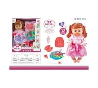 LIVERPOOL ENTERPRISES LTD Baby Girl Doll Set 12″ - Realistic Interactive Doll with Drink, Wetting & Changeable Outfit | Role Play Toy for Girls Aged 3+ | Includes 7 Accessories
