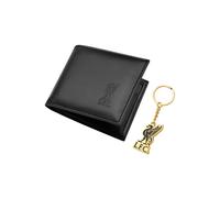 Liverpool F.C. Men's PU Wallet & Gold Keyring Set with Card Slots & Coin Pocket in Black Liverpool F.C. Black One Size