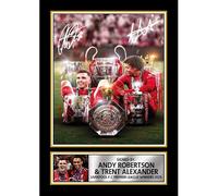 Liverpool F.C. Premier League Winners 2025 Signed Autographed Portrait Poster Print - Andy Robertson & Trent Alexander-Arnold - Trophy Celebration Memorabilia, A4 Poster Print (297x210mm)