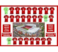 Liverpool F.C Team Signed Autographed Print, 2025/2026 Season, A4 PRINT.
