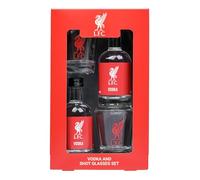 Liverpool F.C. Vodka & Shot Glass Gift Box - 2 x 5cl Miniatures and 2 Branded Glasses - Suitable Gift for Football Fans by Blue Tree Gifts