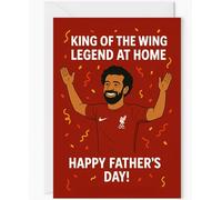 Liverpool Father’s Day Card - Mohamed Salah “King of the Wing” Design - Funny Football Greeting Card for Dad - LFC Gift for Him