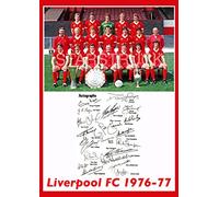 Liverpool FC 1976-77 Bob Paisley Emlyn Hughes Kevin Keegan Joe Fagan & team Signed (Pre-Printed) Exclusive A4 Print