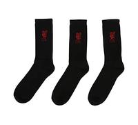Liverpool FC Adults 3 Pack Black Crew Sock LFC Official