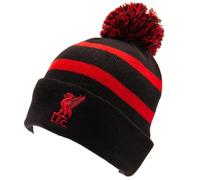 Liverpool FC Black Beanie Youth Hat, Black Cuff, Bobble Design, Official Licensed