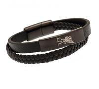 Liverpool FC Black IP Leather Bracelet