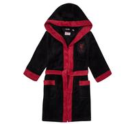 Liverpool FC Boys Dressing Gown Robe Hooded Fleece Kids OFFICIAL Football Gift Black 13-14 Years