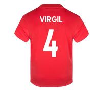 Liverpool FC Boys Virgil 4 Poly T-Shirt Red White 6-7 Years