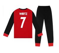 Liverpool FC Boys Wirtz 7 Long Pyjamas Red Black 11-12 Years