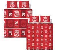 Liverpool FC Official Double Duvet Cover Set, Crunch Design | Red Reversible 2 Sided Football Bedding Cover | Official Merchandise Including Matching Pillow Cases | Polycotton