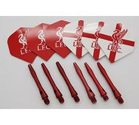 Liverpool FC Dart Flights & Aluminium Dart Stems (4 Flights 4 Stems, Short - 36mm)