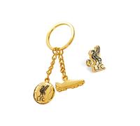 Liverpool FC Men's Gold Keyring & Badge Set Liverpool FC Gold One Size