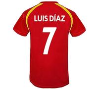 Liverpool FC Mens Luis Diaz 7 Poly T-Shirt Red LFC XXL