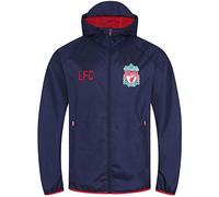 Liverpool FC Official Boys Shower Jacket Windbreaker Peaked Hood Navy 2-3 Years