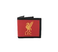 Liverpool FC Official Canvas Wallet, Red and Black with Gold Liverbird Logo, Multiple Card Slots, Photo ID Window