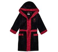 Liverpool FC Official Football Gift Boys Fleece Dressing Gown Robe Black 3-4 Yrs