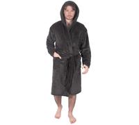 Liverpool FC Official Gift Mens Hooded Fleece Dressing Gown Robe Grey 3XL
