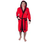 Liverpool FC Official Gift Mens Hooded Fleece Dressing Gown Robe Red Large