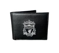 Liverpool FC Official PU Black Leather Wallet with Silver Embroidered Full Crest