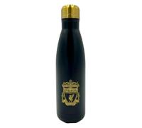 Liverpool FC Official Thermal Water Bottle, Black with Gold Crest, Insulated Stainless Steel, Double-Wall Design