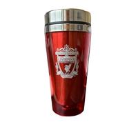 Liverpool FC Official Translucent Red with Silver Crest Travel Mug