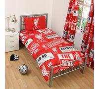 Liverpool FC Patch Single Duvet Cover and Pillowcase Set Red Football Gift